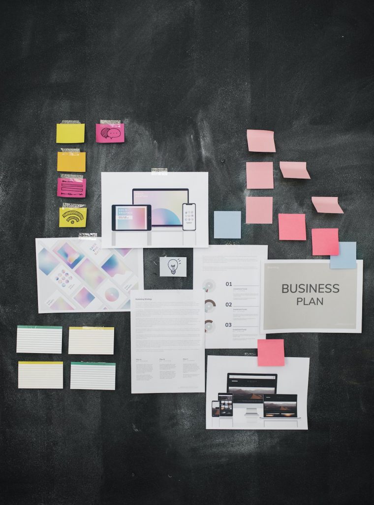 Brainstorm board in a startup company
